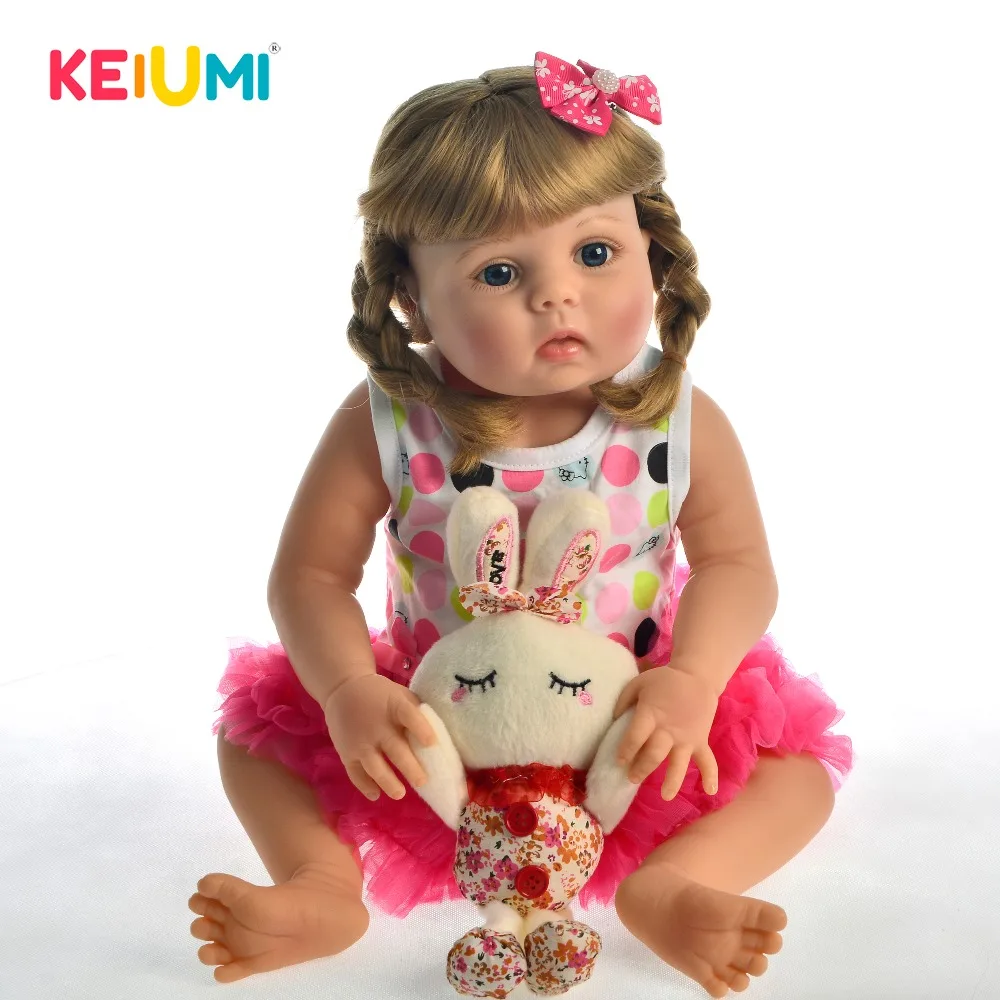 

KEIUMI 23' 57cm Real Reborn Baby Dolls Adorable Lifelike Toddler Bonecas Menina With Full Silicone Surprise For Christmas Gift