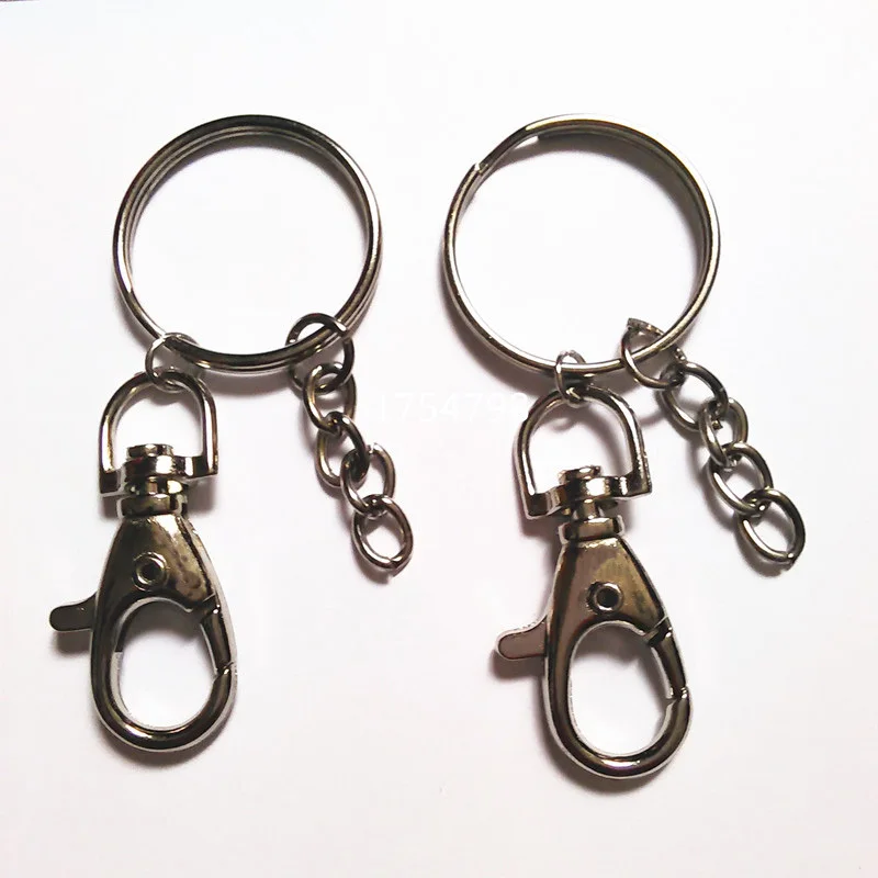 5pcs/lot Lobster Clasp Silver Round Key chain accessories wholesale Bag