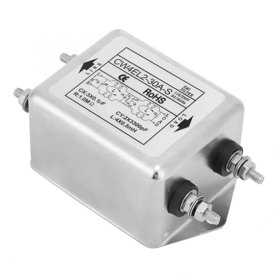 CW4EL2 30A S однофазный мощный EMI фильтр источник питания 115 В/250 В 50/60 Гц