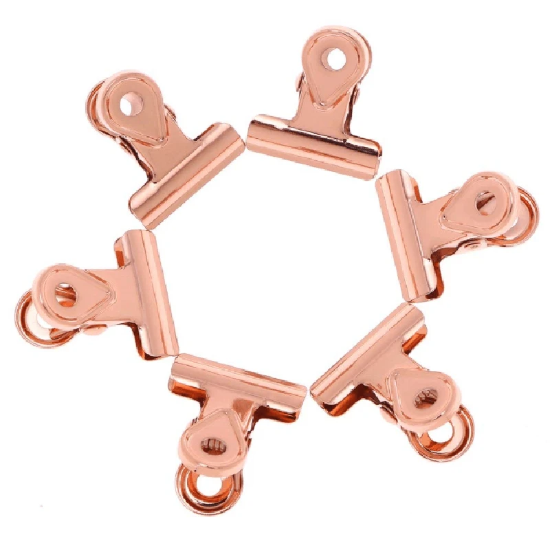 Розовое золото металлический зажим письмо скрепки 50 мм, упаковка из 5