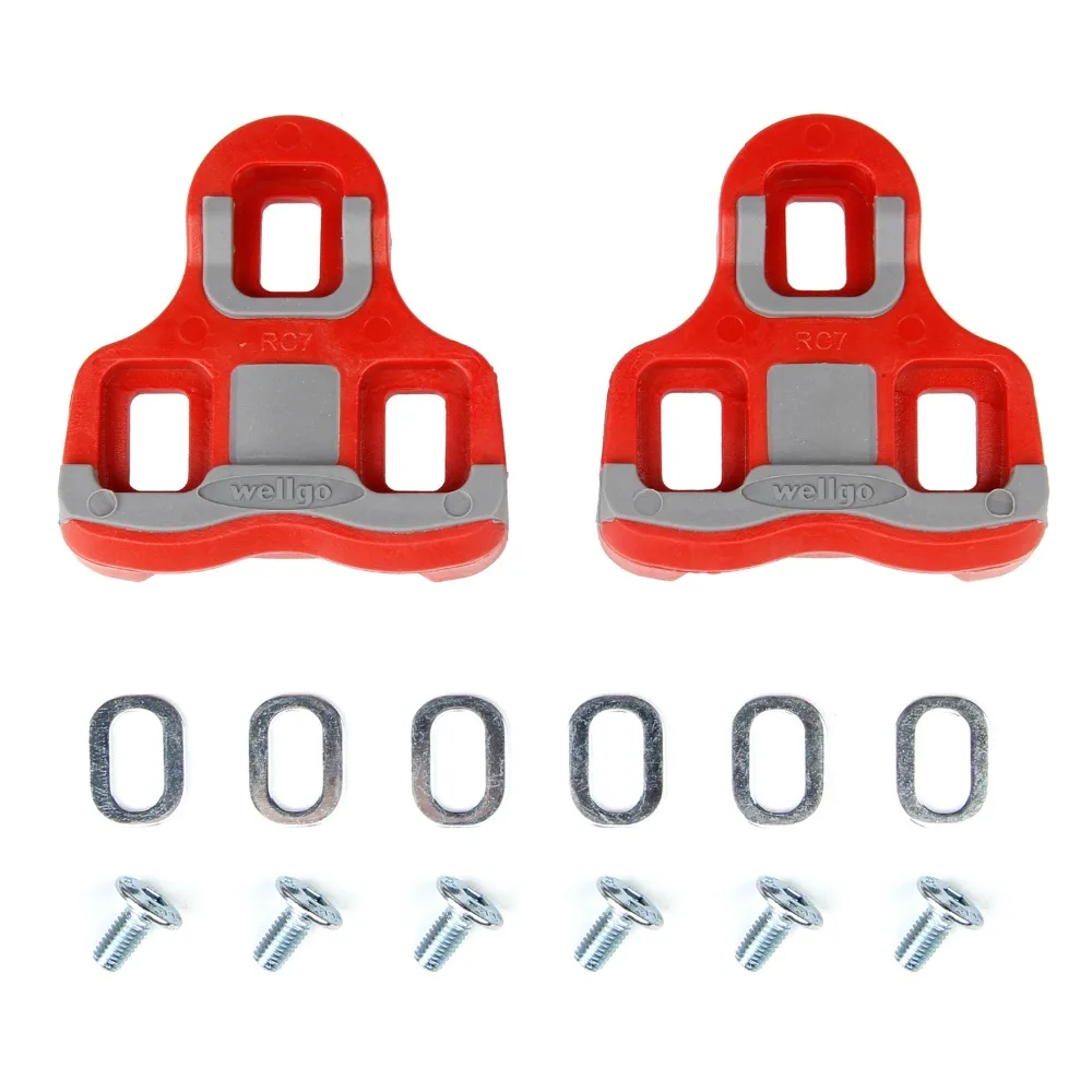 

Wellgo RC-7B RC7B 7C Road Bicycle Pedals Lock Cleats Black/Red Road Bike Locking Lateral Cleats Set 0/6 Degree For R096 Look KEO