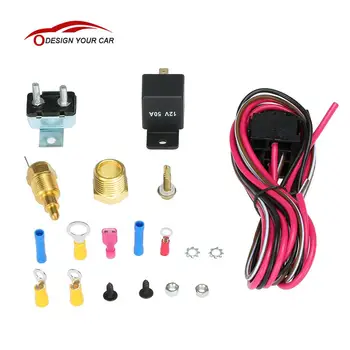 

Car-styling Electric Cooling Fan Wiring Install Kit 185/170 Degree Thermostat
