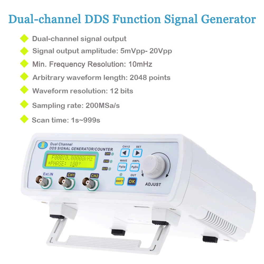 

Digital signal generator 2-channel DDS function generator Arbitrary Waveform Frequency generator 200MSa/s 6MHz