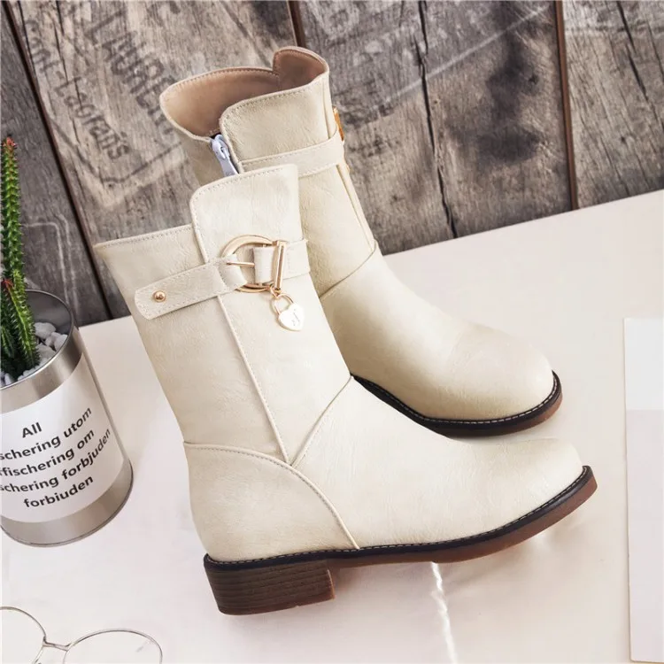 

Big Size 9 10 13 boots women shoes ankle boots for women ladies boots Round head metal trim