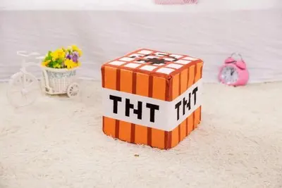 

TNT 10cm*10cm Minecraft Plush Toys Cotton Stuffed TNT Key Chain Bomb For Kids gift cartoon plush collection toy for children