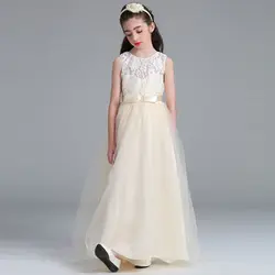 Милые кружевные платья трапециевидной формы без рукавов с цветочным рисунком для девочек, платье принцессы для первого причастия