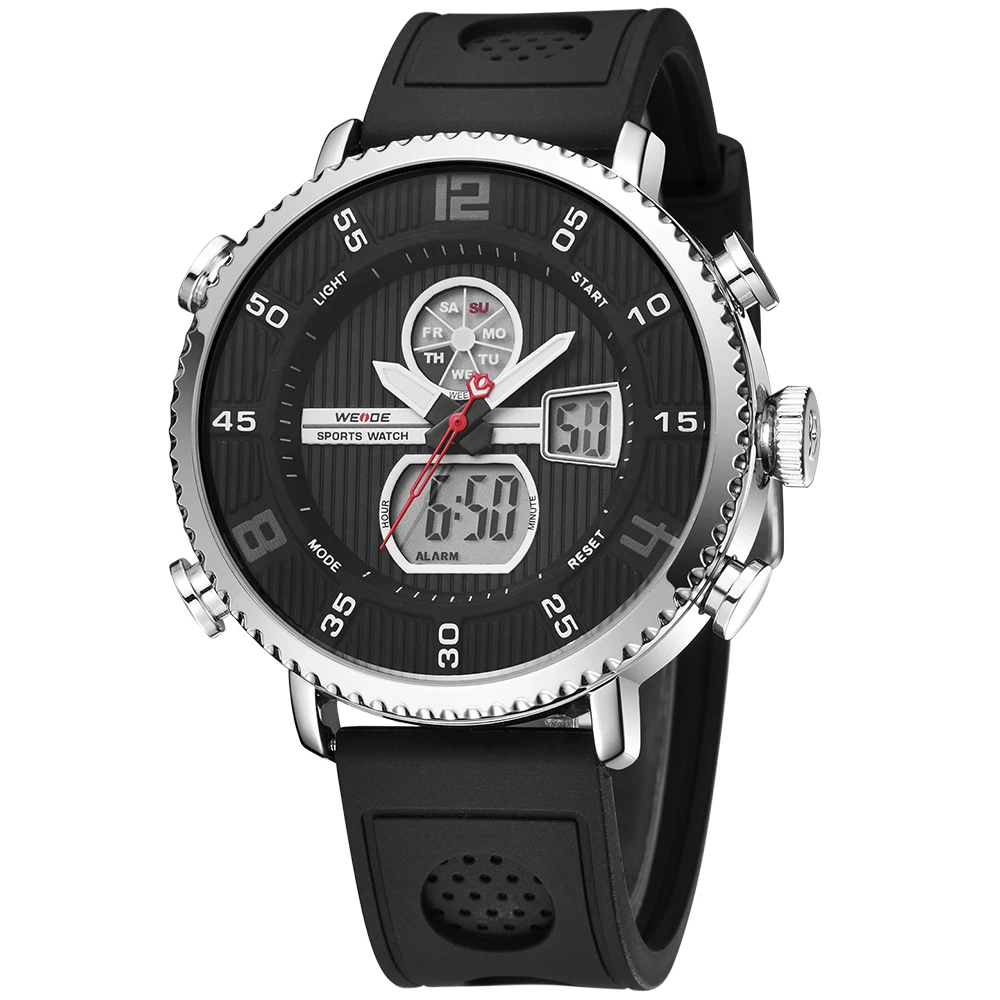 WEIDE Fashion Watch Quartz LED Men Waterproof Sports Watches Shock