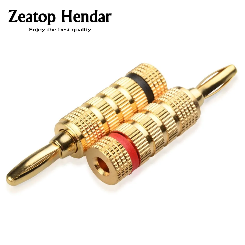 10pcs High Quality Full Copper 24k Gold Plated Musical Speaker Cable
