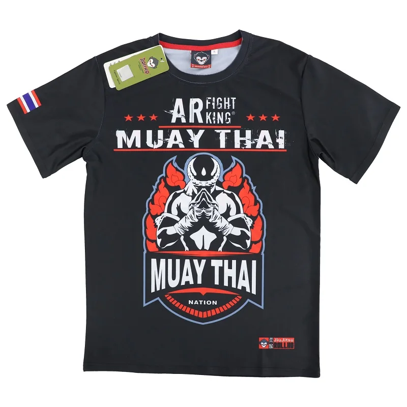 ROLLHO MMA Rashguard Муай Тай футболка с шортами Печатный Эластичный компрессионный BJJ