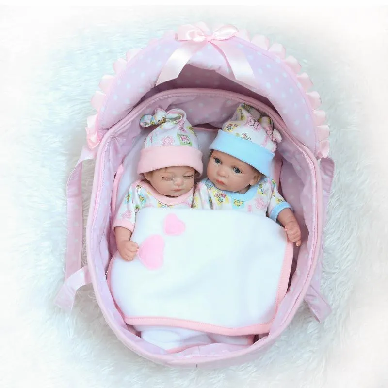 NPK Настоящее касание мягкий полный тела силиконовые Reborn Baby Doll мини Новорожденные Близнецы девочка мальчик реалистичные Младенцы Bathe