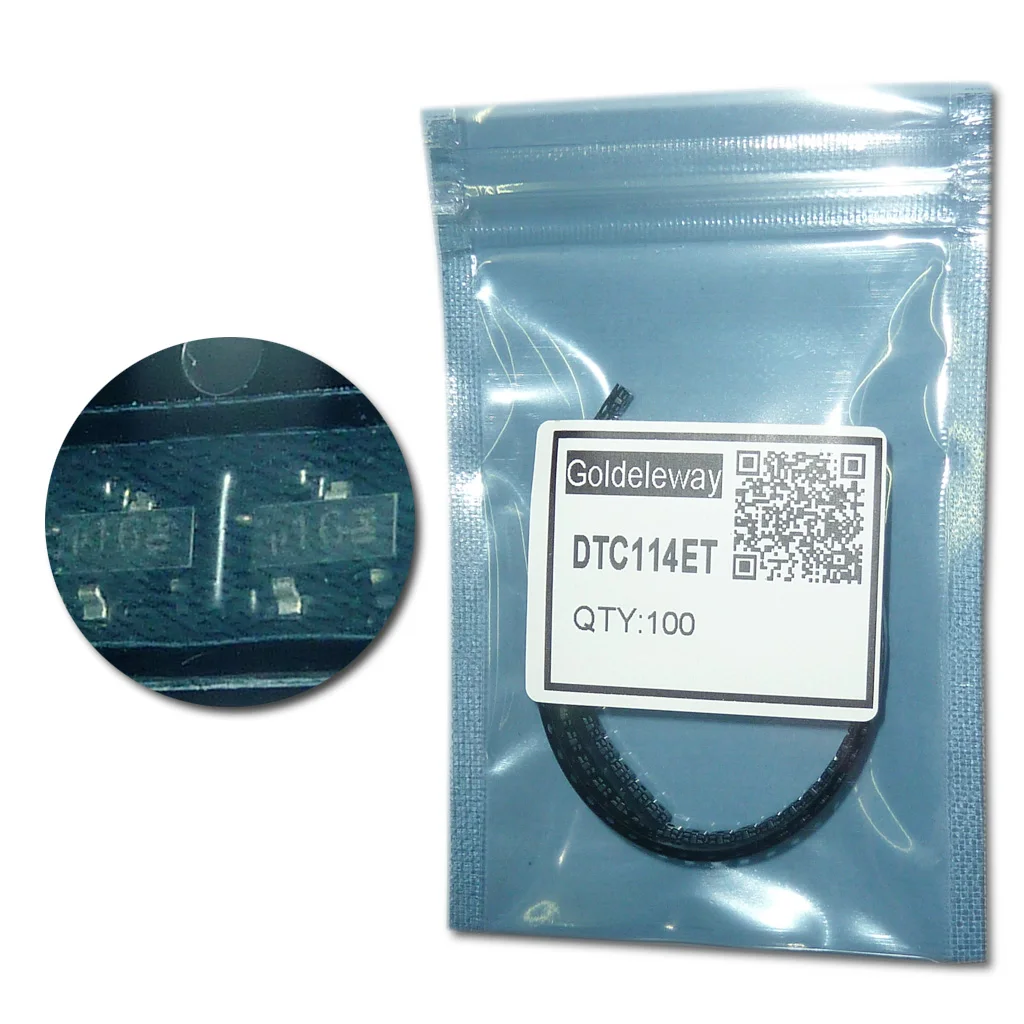 100 unids/lote DTC114 sot23 transistor smd pnp transistores smd ...