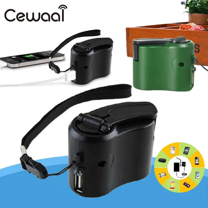 

USB Hand-Operated Electric Generator Mobile Power Bank Charging Charger