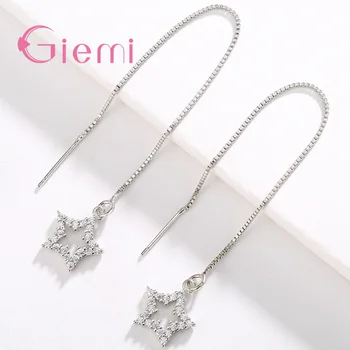 

Super Lovely Design Heart & Round & Star Three Shape Pendant Drop Earrings Rose Gold/White Gold Color For Selection Top Sale