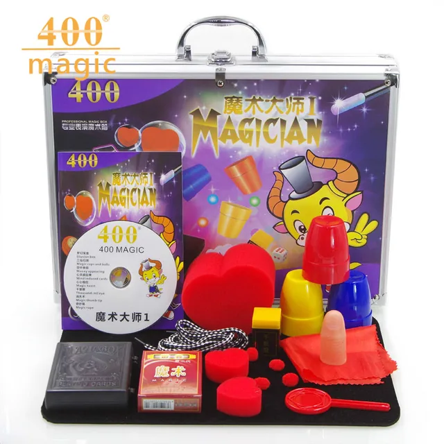 Aluminum alloy magic box 1(instruction + CD) magic box upscale children