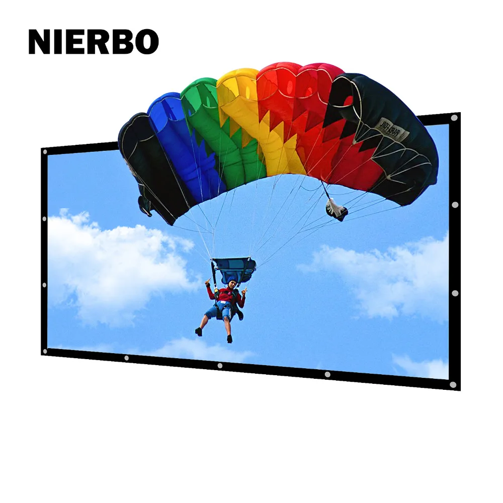 

Projector Screen 16:9 for Indoor Outdoor Use Portable Movie Screen Wrinkle Free 100 inches 120 inches available