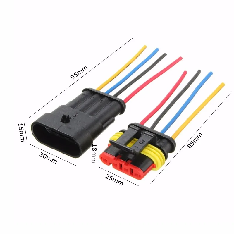 1 Kit Sealed WaterproofAuto Motorcycle Scooter Car Electrical Connector