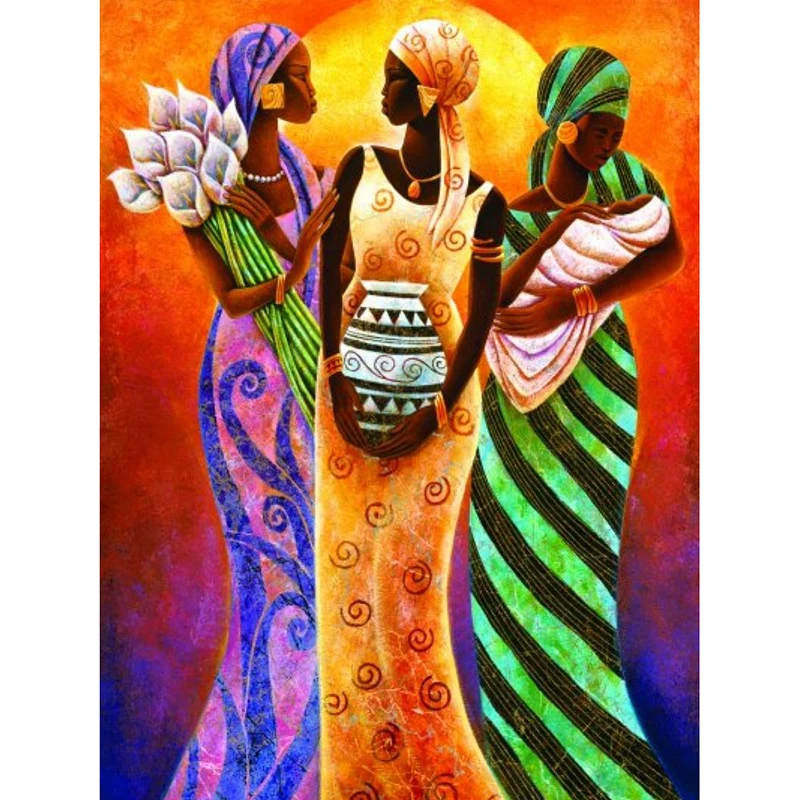 2018 New 5DDIY diamond embroidery three Indian women painting Cross Stitch full square Rhinestone mosaic home decoration | Дом и сад