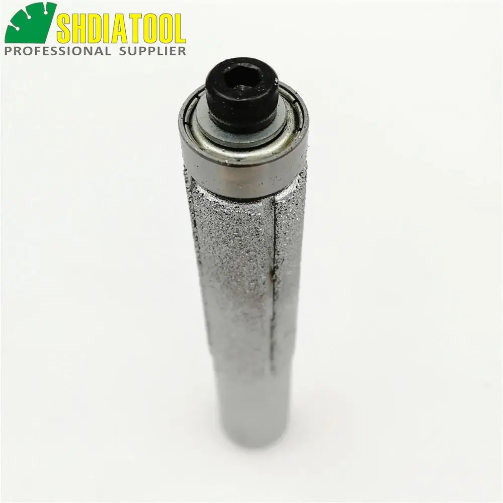 2PK straight cutter with bear Vacuum Brazed diamond router bits with 1/2" shank for granite marble