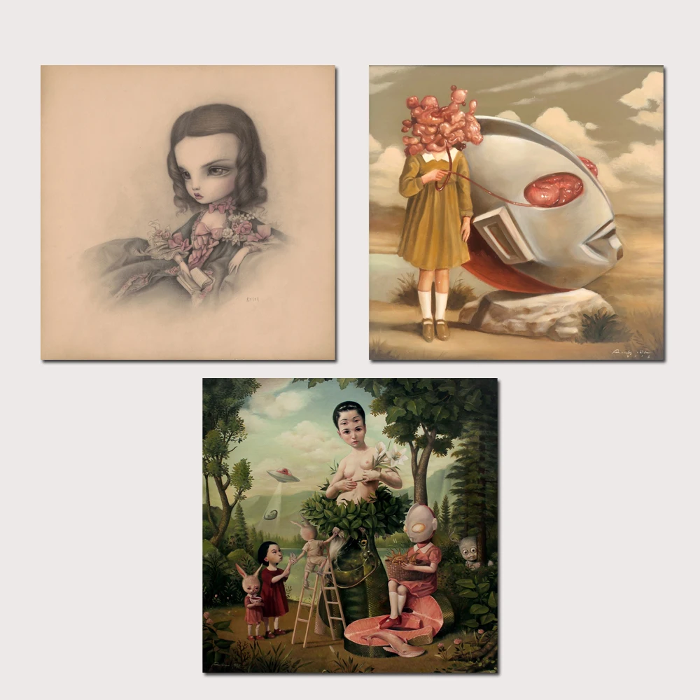 

Mark Ryden Roby Antono 1 Panel Abstract Wall Art Oil Painting Poster Canvas Painting Print for Living Room Home Decor