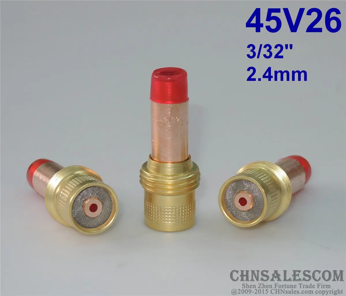 CHNsalescom 3 шт. 45V26 цанговый средства ухода за кожей газа объектив для Tig Сварочная горелка WP-17-18-26 2,4 мм 3/32"