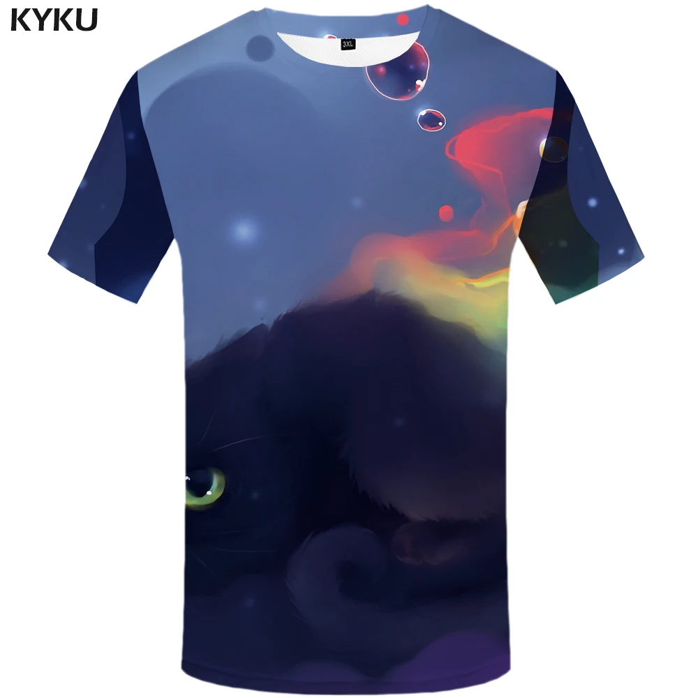

Funny T shirts Fish T shirt Men Animal Anime Clothes Graffiti Shirt Print Colorful Tshirts Casual Harajuku Tshirt Printed