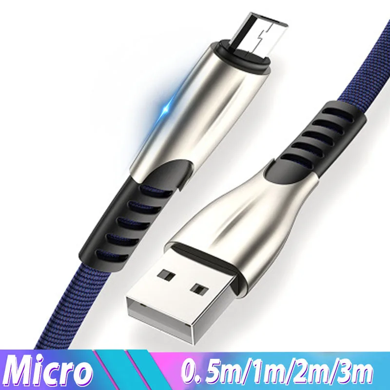 1/2/3 м Micro Usb зарядный кабель Microusb для зарядки телефона провода для huawei samsung Galaxy J7 J5 J3 A6 A7 2 м 2 м