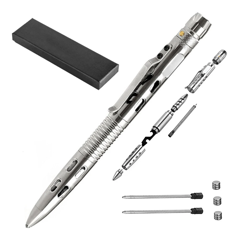 Stainless Steel Tactical Pen Outdoor Camping Hiking Men Women Self Defense Weapon Military Grade Survival In The Wild Tools
