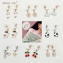 Бренд GRACE JUN милые серьги в Корейском стиле клипсы без пирсинга
