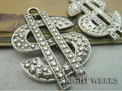 

Zinc alloy pendant jewelry accessories diy handmade material charms ancient silver dollar sign 39 * 59 mm