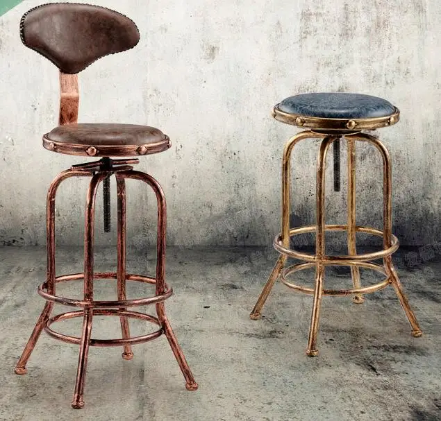 

0010 Iron bar chair. High stool. ..Vintage hairdressing stool..2212