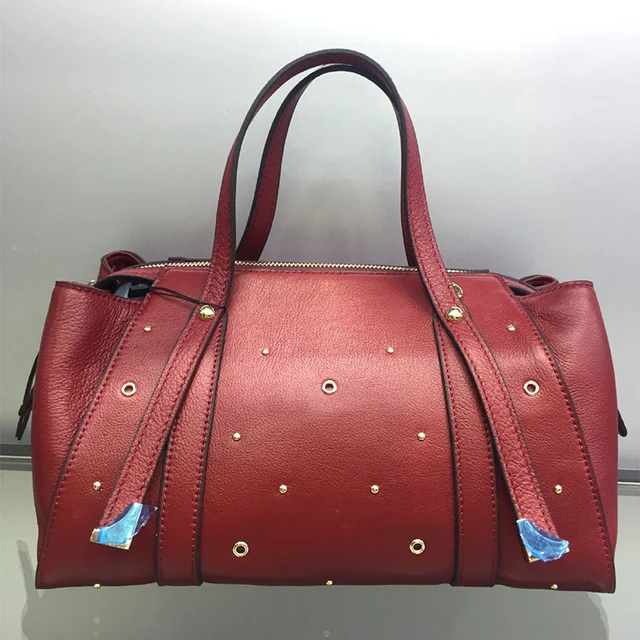 Sheng Lun Lai 100 Genuine Leather Handbags Rivet Real Cow Sheng Lun Lai 100 Genuine Leather Handbags Rivet Real Cow Shoulder Bags Women Large