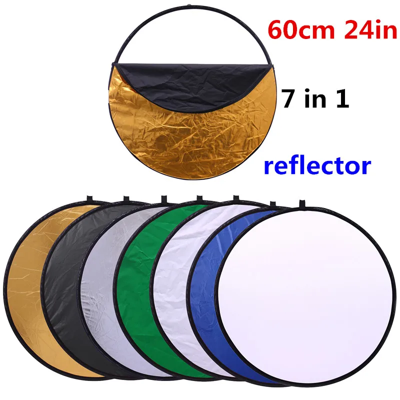 CY 24 60cm 7 in 1 Free ship so easy handhold Portable Collapsible Light Round Photography