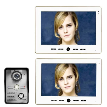 

10" Inch Color Video Door Phone Doorbell Intercom Kit 1-camera 2-monitor Night Vision