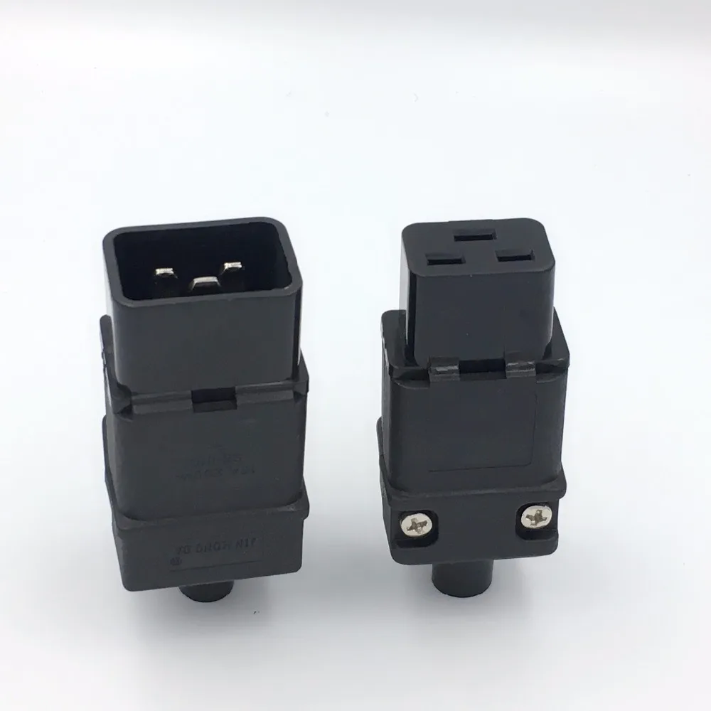 

Wholesale ce 250v 16a C19 C20 female male 3 sprong AC PDU UPS power outlet wired electrical Receptacle AC socket plug