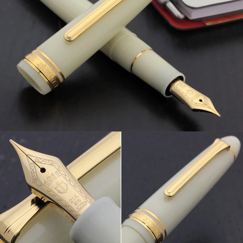 Сейлор Япония цвета слоновой кости издание молочно-белый 21K Золото перо перьевая ручка