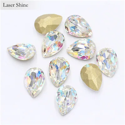 50Pcs/Lot 3D Nail Art Rhinestones Shining Color Nail Rhinestone Gem 3D Crystal For Nail Art Stone Gold Diamond Glass Manicure De