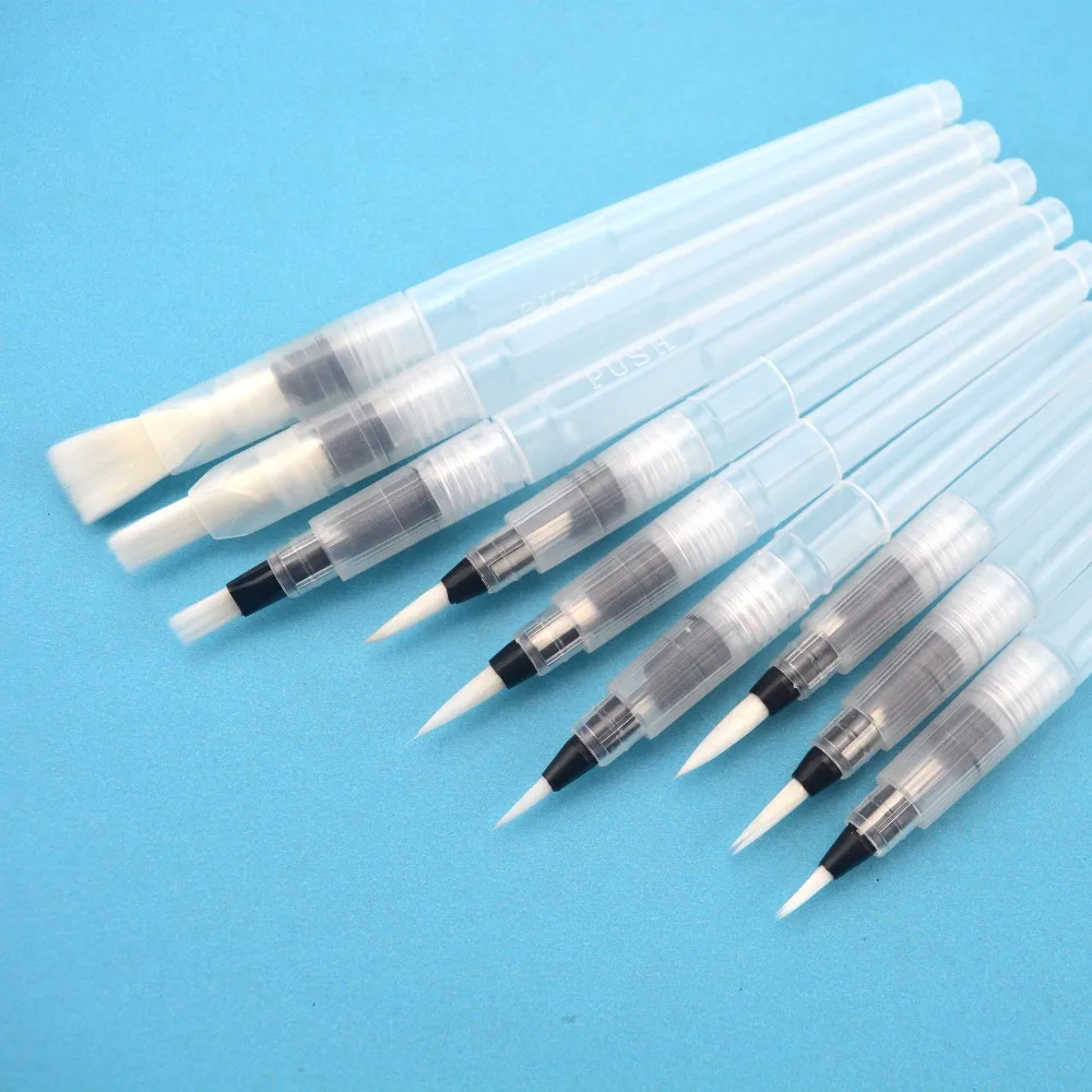 

YDNZC Refillable Water Color Brush 3Pcs/Set Fine Tip Soft Watercolor Pen Paint Brush Drawing Calligraphy For Art Supplies
