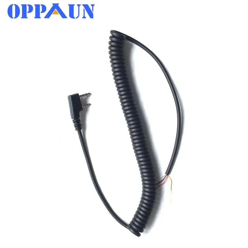 High Quality DIY 4wire microphone cable K plug 2pins for kenwood wouxun baofeng puxing linton tyt quansheng walkie talkie | Мобильные