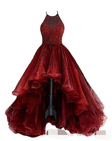 dark red high low dress off 69 