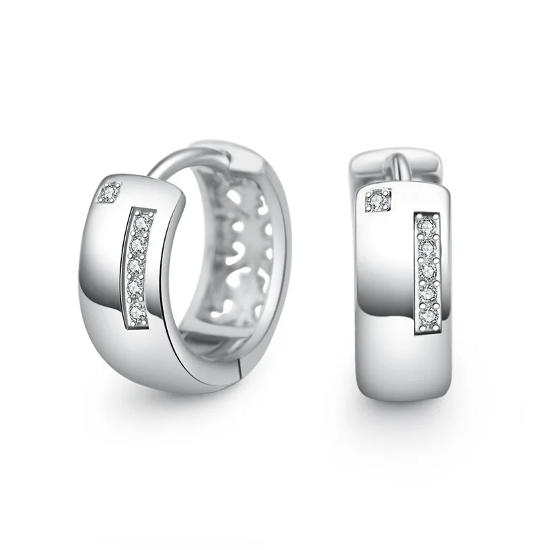 

925 Sterling Silver Shiny Crystal New Fashion Design Drop Earrings for Women Jewelry Gift 2017 Hot Sale Wholesale Drop Shipping
