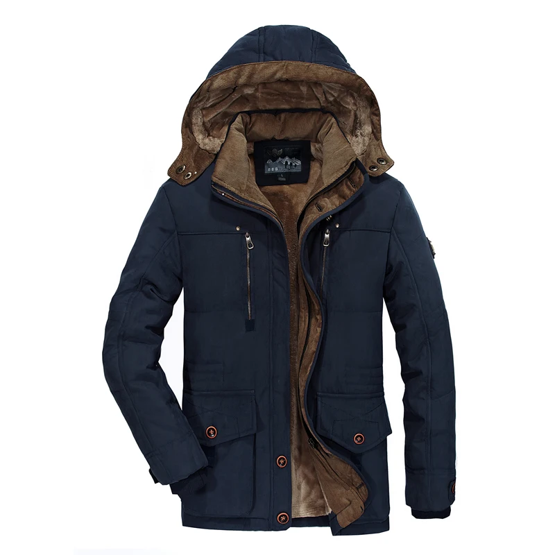 YIHUAHOO зимняя куртка мужская 5XL 6XL Толстая теплая парка флисовая меховая с капюшоном Военная куртка пальто с несколькими карманами ветровка куртка мужская