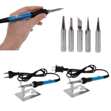 8 шт 110 В/220 В 60 Вт Электрический паяльник сварочный Регулируемый температурный пистолет+ паяльный наконечник набор