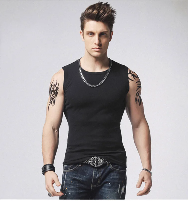 

2018 Men Wide Shoulder bodybuilding Vest Cotton Sleeveless Large Size Fitness Exercise xxxtentacion vespa tank top men