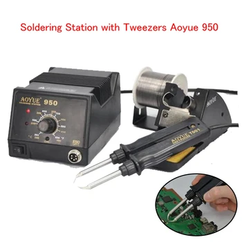 

Soldering Station With Tweezers Aoyue 950 SMD Antistatic Thermostat Adjustable IC Hot Tweezer Repair Rework Station