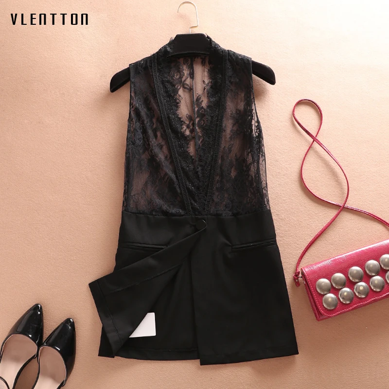 

2019 New Sexy Lace Women's Vest waistcoat V-Neck Sleeveless Office Coat Vest Top Spring summer Casual Vests For Women Plus Size