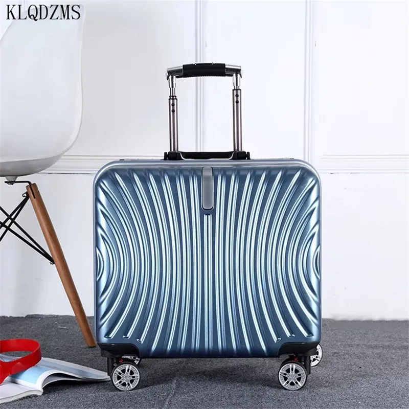 KLQDZMS 18 дюймов мода ABS + PC прокатки багажа spinner посадка в бизнес-класс случае дорожные сумки на колесах с колесами