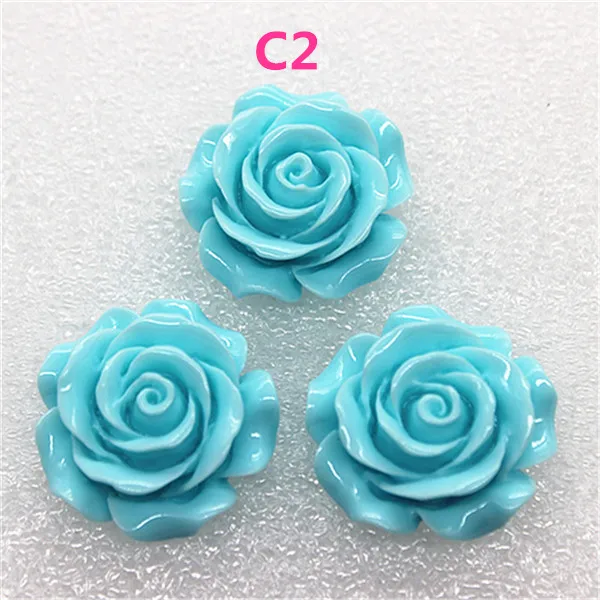 10pcs 28mm Resin Camellia Flower Flatback Cabochon DIY Scrapbooking Decorative Craft Making,15 Colors to Choose 