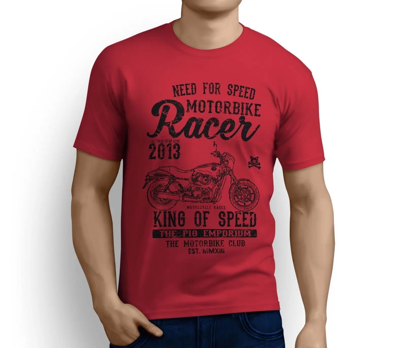 Повседневные хлопковые футболки King Of Speed American Motorbike Street 500 топы высокого качества