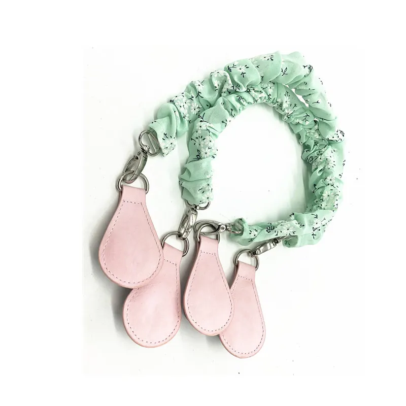 

1 pair 68 cm green silk handles for obag handle use