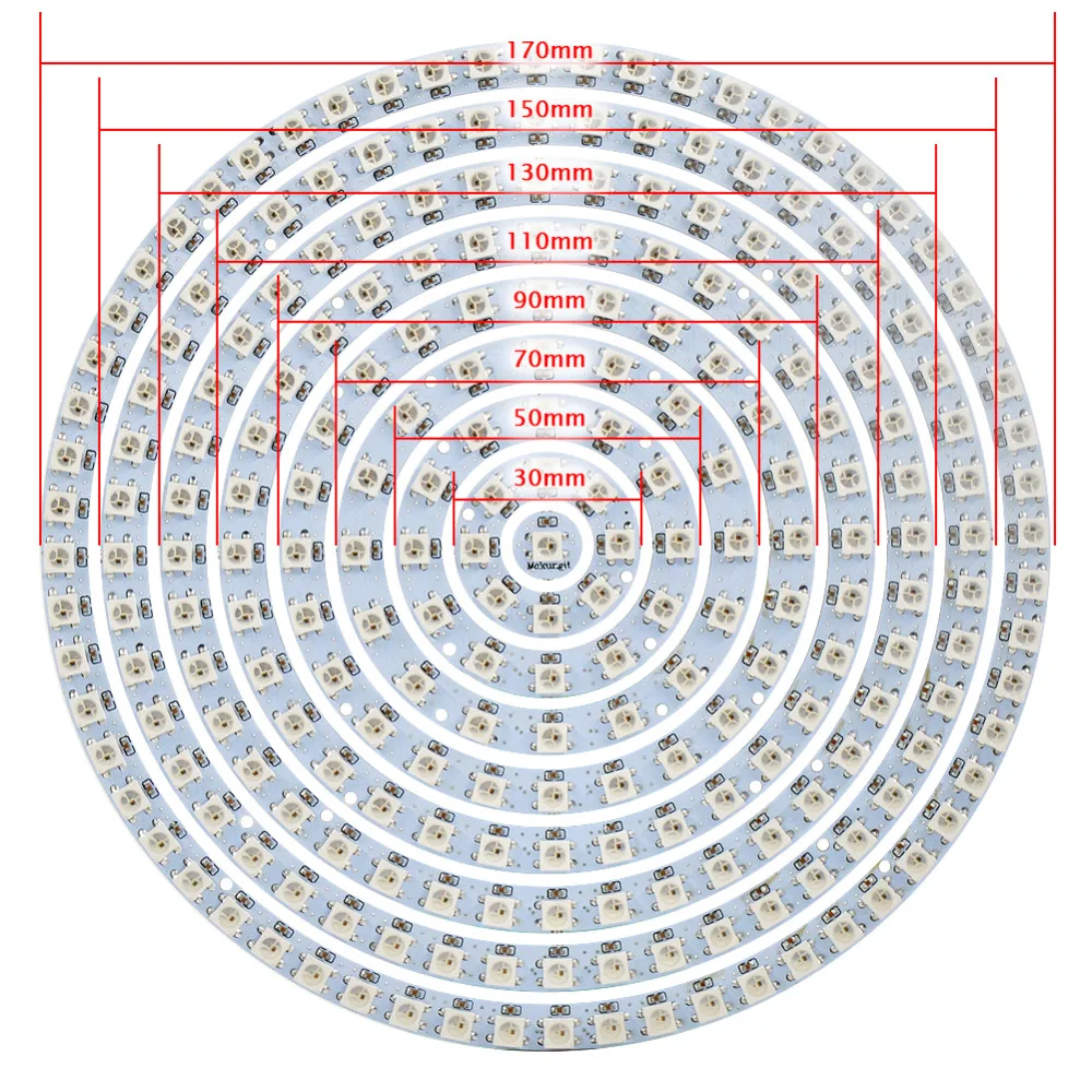 Mokungit WS2812B кольцо 1 8 12 16 24 32 93 241 SK6812 бит 4-Ring RGB светодиодный Ring 5050 встроенный rgb-драйвер для Arduino тип полосы